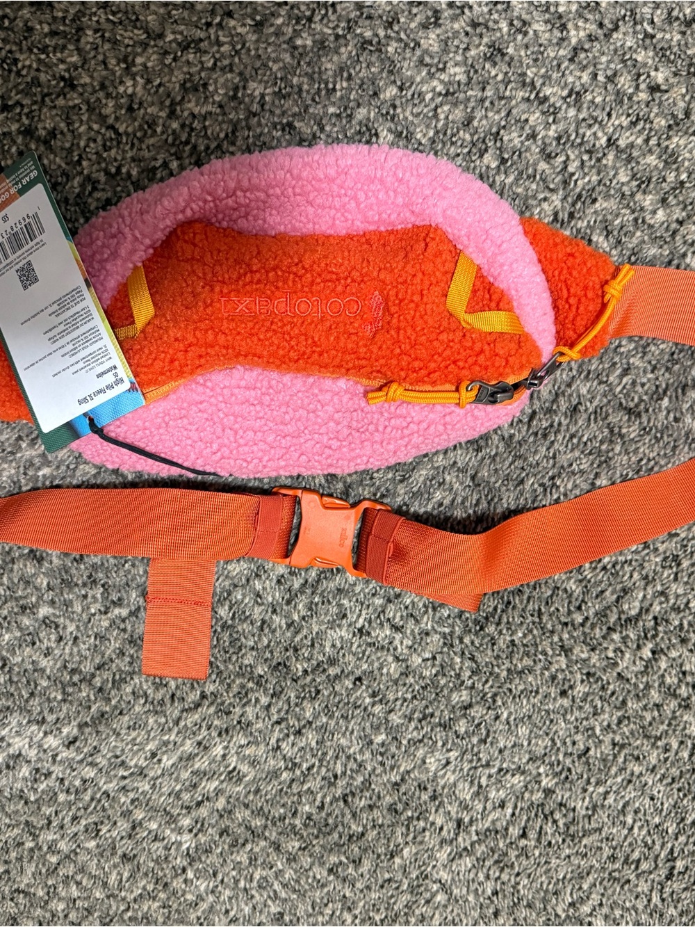 cotopaxi Pink and Orange Sherpa Fleece Waist Pack - Picture 2 of 5